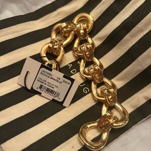 Lele Sadoughi Bold Gold Chain Bracelet